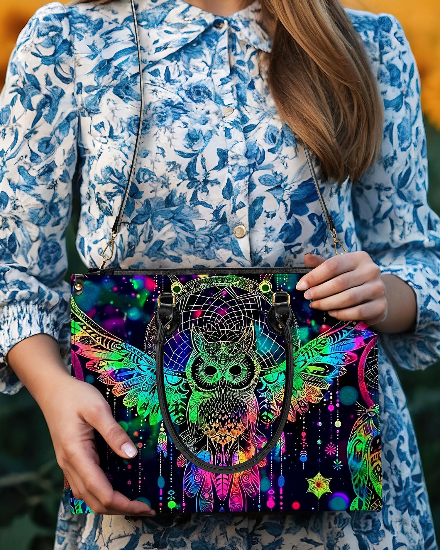 HIPPIE OWL LEATHER HANDBAG - YHDU2908244