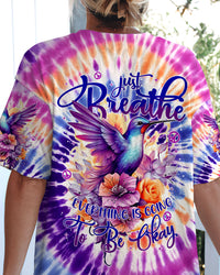 JUST BREATHE HUMMINGBIRD TIE DYE ALL OVER PRINT - TYTM3005241
