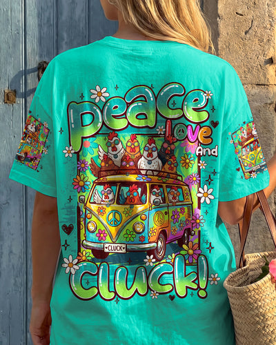 PEACE LOVE AND CLUCK CHICKENS ALL OVER PRINT - TY0907262