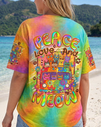 PEACE LOVE AND MEOW CATS ALL OVER PRINT - TYQY2707261