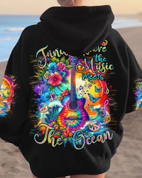 FIND ME WHERE THE MUSIC MEETS THE OCEAN GUITAR ALL OVER PRINT - TYQY2811233