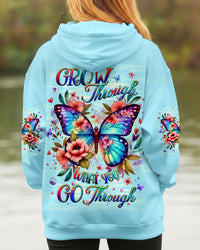 GROW THROUGH WHAT YOU GO THROUGH BUTTERFLY ALL OVER PRINT - YHHG2512252