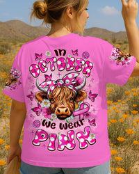 IN OCTOBER WE WEAR PINK COW BREAST CANCER ALL OVER PRINT - TLNZ0508252