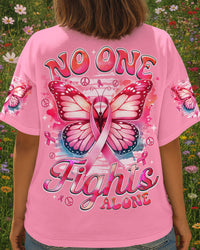 NO ONE FIGHTS ALONE BUTTERFLY BREAST CANCER AWARENESS ALL OVER PRINT - TYQY2108253