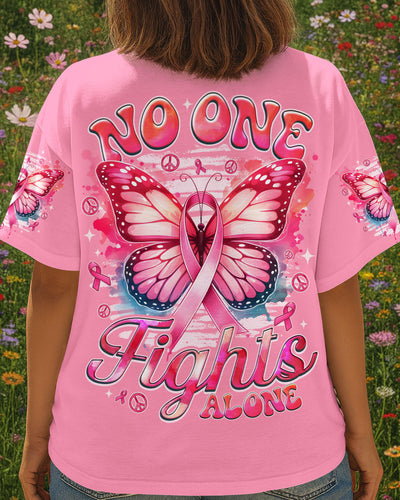 NO ONE FIGHTS ALONE BUTTERFLY BREAST CANCER AWARENESS ALL OVER PRINT - TYQY2108253