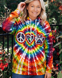 PEACE LOVE PAW PRINT COLORFUL SWIRL ALL OVER PRINT  - TLHG3103262
