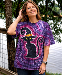 BLACK CAT WITCHY HALLOWEEN BURST ALL OVER PRINT   - TLHG2508267