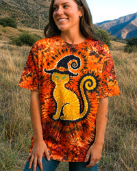 WITCHY CAT ORANGE BURST HALLOWEEN ALL OVER PRINT  - TLHG2608267