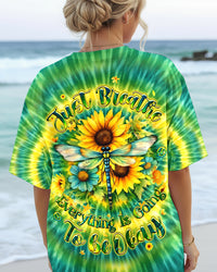 JUST BREATHE DRAGONFLY FLORAL SWIRL ALL OVER PRINT - TLHG0303262