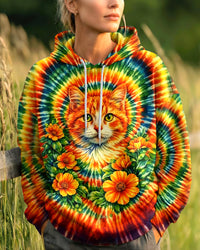FLORAL CAT SWIRL ALL OVER PRINT - TLHG0203262