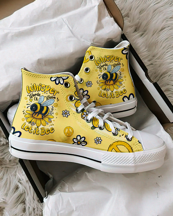 WHISPER WORDS OF WISDOM LET IT BEE HIGH TOP CANVAS SHOES - TYQY1706257