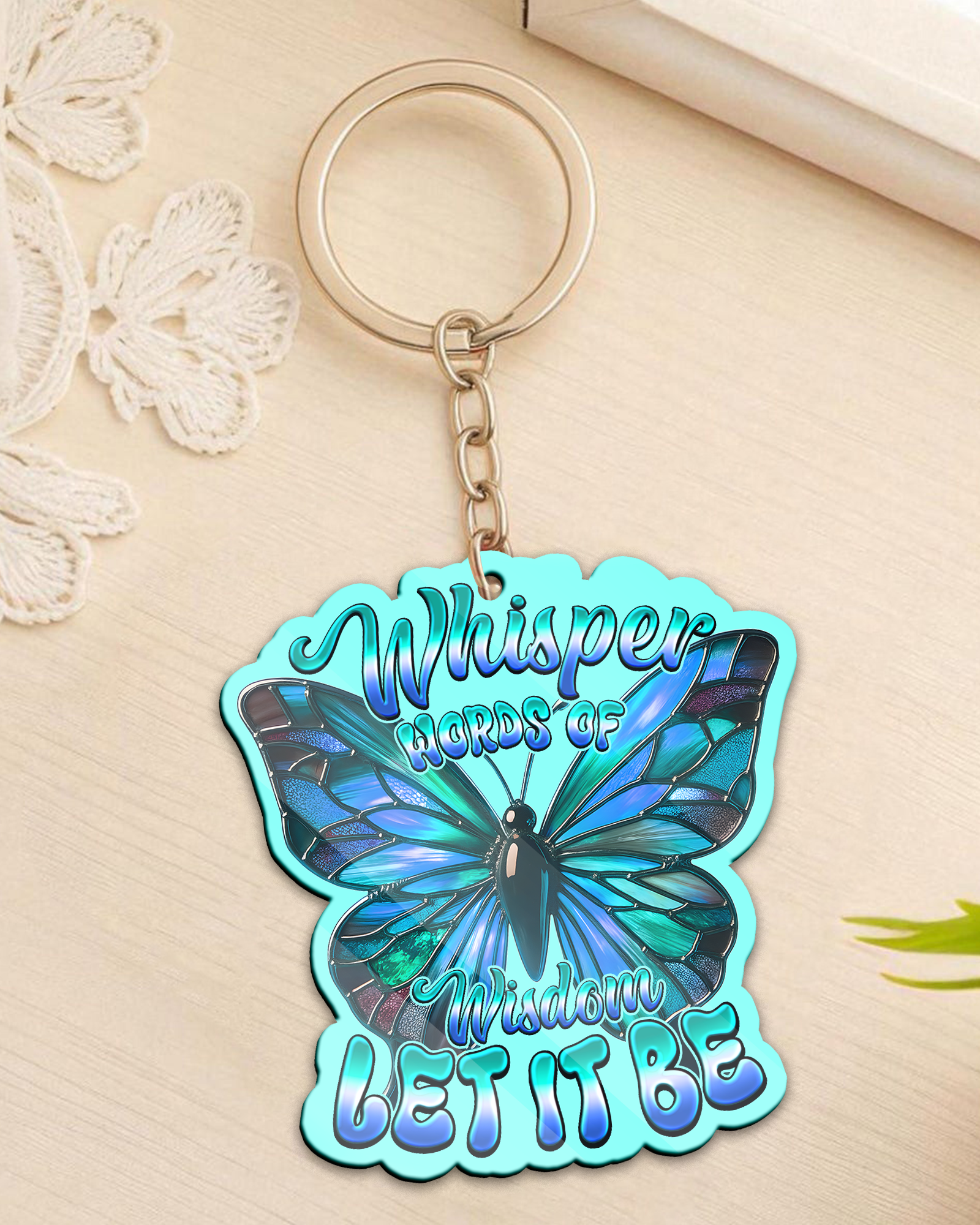 WHISPER WORDS OF WISDOM LET IT BE BUTTERFLY ORNAMENT & KEYCHAIN - TYQY1209251