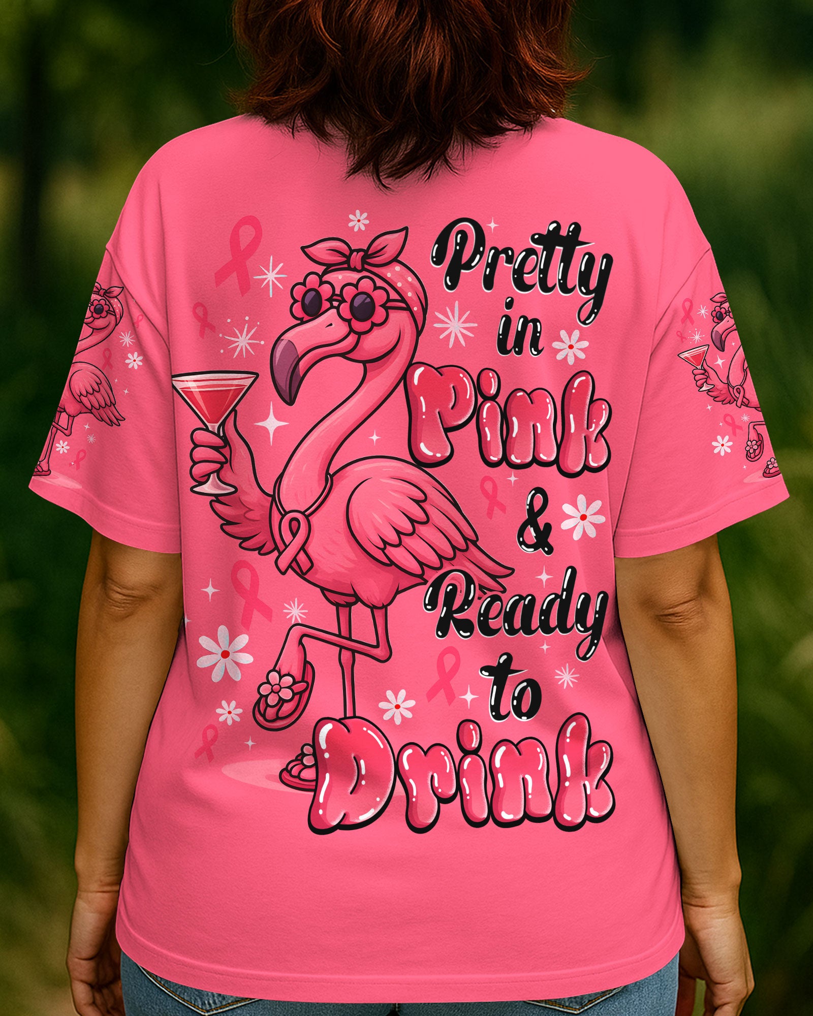 PRETTY IN PINK BREAST CANCER FLAMINGO ALL OVER PRINT - TYQY0908251