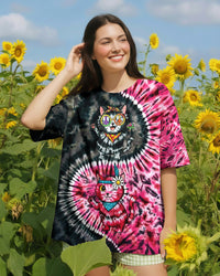 BLACK PINK PRISMATIC CATS ALL OVER PRINT - YHHG2301262