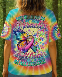 WE BELIEVE IN MIRACLES BUTTERFLY CANCER AWARENESS TIE DYE ALL OVER PRINT - TYQY1009253