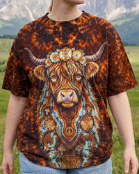 BOHO HIGHLAND COW SWIRL ALL OVER PRINT - TYQY2209263
