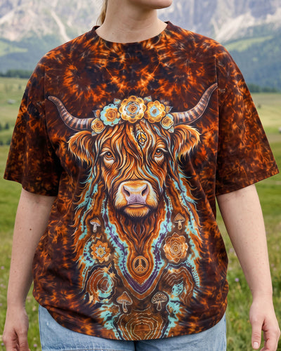 BOHO HIGHLAND COW SWIRL ALL OVER PRINT - TYQY2209263