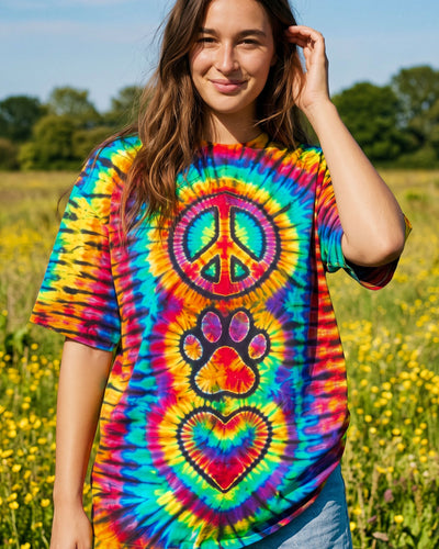 PEACE LOVE PAW RADIAL ALL OVER PRINT - TYQY2010261