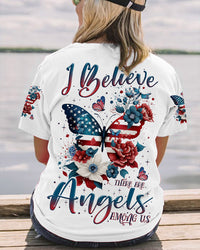 I BELIEVE THERE ARE ANGELS AMONG US BUTTERFLY FLAG ALL OVER PRINT - TLNZ1007232