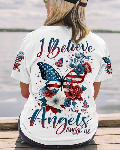 I BELIEVE THERE ARE ANGELS AMONG US BUTTERFLY FLAG ALL OVER PRINT - TLNZ1007232
