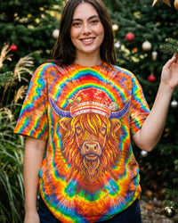 CHRISTMAS HIGHLAND COW SWIRL ALL OVER PRINT - TYQY2509261