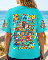 PEACE LOVE AND MEOW VAN CATS ALL OVER PRINT - TYQY1408265