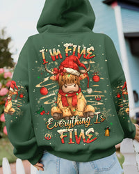 I'M FINE EVERYTHING IS FINE CHRISTMAS COW ALL OVER PRINT - YHHG1311251