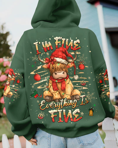 I'M FINE EVERYTHING IS FINE CHRISTMAS COW ALL OVER PRINT - YHHG1311251
