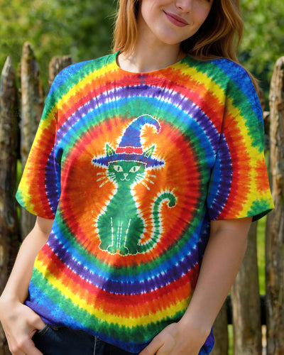 VIBRANT COLORFUL WITCH CAT BURST ALL OVER PRINT - TYLN0809262