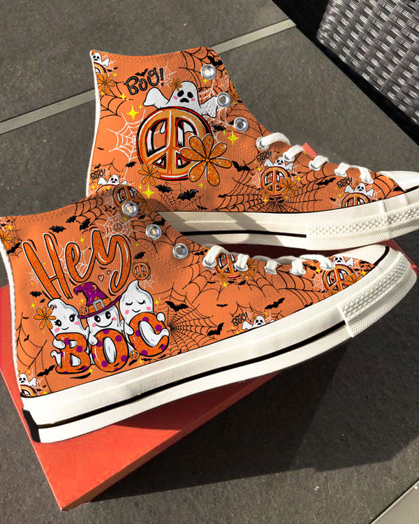 HEY BOO HALLOWEEN HIGH TOP CANVAS SHOES - TY0408234