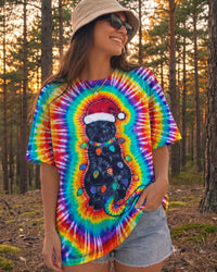SANTA CAT CHRISTMAS COLORFUL SWIRL ALL OVER PRINT - TY3009262