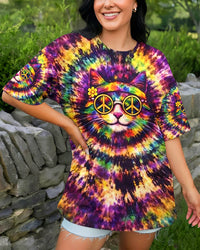 FUNNY HIPPIE CAT RADIANT SWIRL ALL OVER PRINT - YHHG2602262