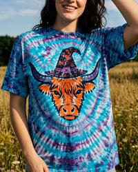 SPOOKY WITCH HIGHLAND COW SWIRL HALLOWEEN ALL OVER PRINT - TYQY1209262