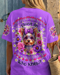 APPARENTLY I HAVE AN ATTITUDE WHO KNEW YORKSHIRE TERRIER DOG ALL OVER PRINT - TY1605261