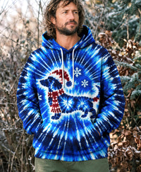 CHRISTMAS DACHSHUND BLUE BURST ALL OVER PRINT - YHHG3009261