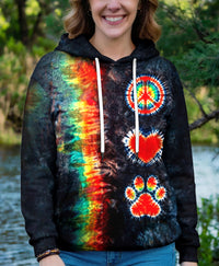 PEACE LOVE PAW PRINT ALL OVER PRINT - TLHG1505261