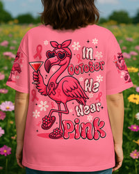 IN OCTOBER WE WEAR PINK FLAMINGO BREAST CANCER ALL OVER PRINT - TYQY0808252