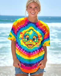 RAINBOW SWIRL FUNNY DUCK ALL OVER PRINT - YHHG2201262