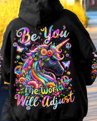 BE YOU THE WORLD WILL ADJUST UNICORN ALL OVER PRINT - TYQY0912234