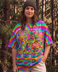 MERRY MEOW CHRISTMAS CAT COLORFUL SWIRL ALL OVER PRINT - TY1310261