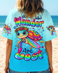 NOT ALL WHO WANDER ARE LOST HIPPIE TURTLE ALL OVER PRINT - TYQY1507252