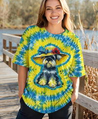 SCHNAUZER DOG YELLOW PATTERN ALL OVER PRINT - TLHG2905263