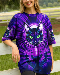NEON PURPLE COOL CAT ALL OVER PRINT - YHHG0202261