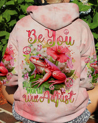 BE YOU THE WORLD WILL ADJUST PINK FROG ALL OVER PRINT - TYQY0112234