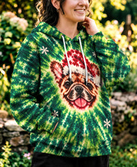 CHRISTMAS FRENCH BULLDOG EMERALD GREEN BURST ALL OVER PRINT - YHHG0210264
