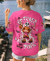 IN OCTOBER WE WEAR PINK HIGHLAND COW BREAST CANCER AWARENESS ALL OVER PRINT - TLHG1409261