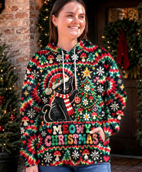 CRIMSON EMERALD BURST MEOWY CHRISTMAS CAT ALL OVER PRINT - YHHG0810261