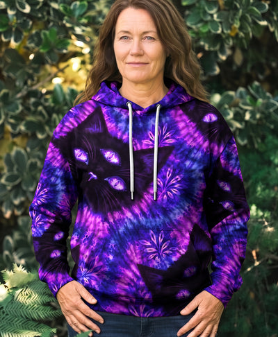 MYSTIC THIRD EYE BLACK CAT SWIRL ALL OVER PRINT - YHHG2409264