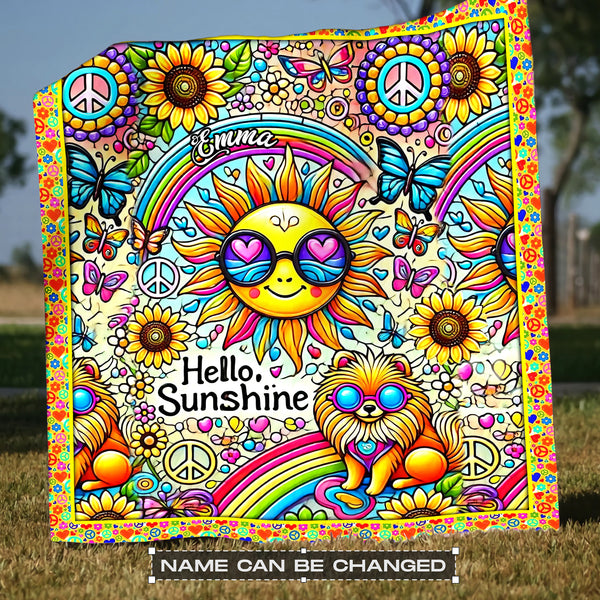 PERSONALIZED HELLO SUNSHINE FLEECE BLANKET - YHHG1103254