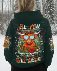 BE YOU THE WORLD WILL ADJUST COW CHRISTMAS ALL OVER PRINT - YHHG1710251